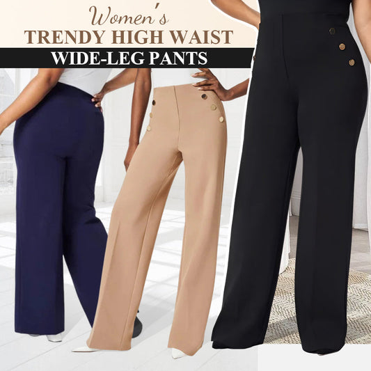 💜 LAST DAY PROMOTION - 50%OFF 💜 High Stretch Tummy Control Button Wide Leg Pants