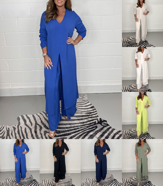 💜 LAST DAY PROMOTION - 50%OFF 💜Two Piece Casual Long Top and Casual Trousers