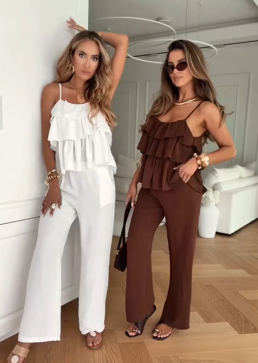 💜 LAST DAY PROMOTION - 50%OFF 💜 Sleeveless Layered Ruffle Detail Jumpsuit