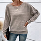 💜 LAST DAY PROMOTION - 50%OFF 💜Solid Round-Neck Striped Top with Long Sleeves