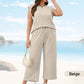 💜 LAST DAY PROMOTION - 50%OFF 💜 Women's Casual Sleeveless Top & Wide-Leg Pants Set