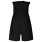 💜 LAST DAY PROMOTION - 50%OFF 💜 Women's Strapless Frill Trim Shirred Tie Front Wide Leg Tube Romper