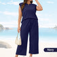 💜 LAST DAY PROMOTION - 50%OFF 💜 Women's Casual Sleeveless Top & Wide-Leg Pants Set