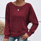 💜 LAST DAY PROMOTION - 50%OFF 💜Solid Round-Neck Striped Top with Long Sleeves