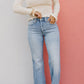 💜 LAST DAY PROMOTION - 50%OFF 💜High Rise Vintage Wash Tummy Control Top Straight Leg Jeans