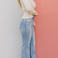 💜 LAST DAY PROMOTION - 50%OFF 💜High Rise Vintage Wash Tummy Control Top Straight Leg Jeans