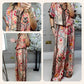 💜 LAST DAY PROMOTION - 50%OFF 💜Women's Printed Top & Wide Leg Pants 2-Piece Set