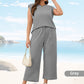 💜 LAST DAY PROMOTION - 50%OFF 💜 Women's Casual Sleeveless Top & Wide-Leg Pants Set