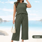 💜 LAST DAY PROMOTION - 50%OFF 💜 Women's Casual Sleeveless Top & Wide-Leg Pants Set