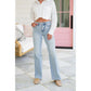💜 LAST DAY PROMOTION - 50%OFF 💜High Rise Vintage Wash Tummy Control Top Straight Leg Jeans