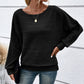 💜 LAST DAY PROMOTION - 50%OFF 💜Solid Round-Neck Striped Top with Long Sleeves