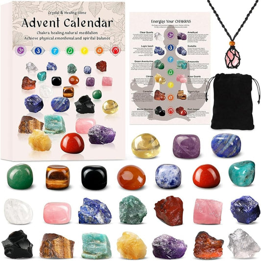 🎅Early Xmas Sales - 50% OFF🎄24 Pcs Christmas Calendar Crystals - Natural Stone Crystal Journey