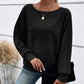 💜 LAST DAY PROMOTION - 50%OFF 💜Solid Round-Neck Striped Top with Long Sleeves