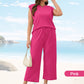 💜 LAST DAY PROMOTION - 50%OFF 💜 Women's Casual Sleeveless Top & Wide-Leg Pants Set