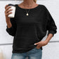 💜 LAST DAY PROMOTION - 50%OFF 💜Solid Round-Neck Striped Top with Long Sleeves
