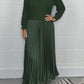 💜 LAST DAY PROMOTION - 50%OFF 💜Women's solid color Long Sleeve Jumper & Pleated Bottom Dress