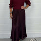 💜 LAST DAY PROMOTION - 50%OFF 💜Women's solid color Long Sleeve Jumper & Pleated Bottom Dress