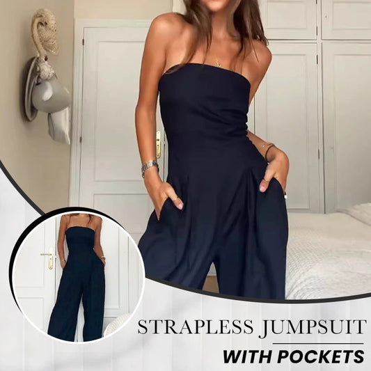 💜 LAST DAY PROMOTION - 50%OFF 💜 Women's Strapless Jumpsuit With Pockets