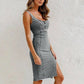 💜 LAST DAY PROMOTION - 50%OFF 💜 Adjustable strap U-neck split denim bodycon cami dress