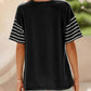 💜 LAST DAY PROMOTION - 50%OFF 💜 Women's Casual Round Neck Striped Color Clash Short Sleeve Top