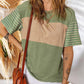💜 LAST DAY PROMOTION - 50%OFF 💜 Women's Casual Round Neck Striped Color Clash Short Sleeve Top