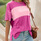 💜 LAST DAY PROMOTION - 50%OFF 💜 Women's Casual Round Neck Striped Color Clash Short Sleeve Top