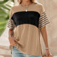 💜 LAST DAY PROMOTION - 50%OFF 💜 Women's Casual Round Neck Striped Color Clash Short Sleeve Top
