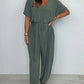 💜 LAST DAY PROMOTION - 50%OFF 💜 Women's V-Neck Solid Color Loose Waisted Jumpsuit
