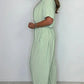 💜 LAST DAY PROMOTION - 50%OFF 💜 Women's V-Neck Solid Color Loose Waisted Jumpsuit