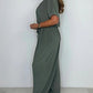 💜 LAST DAY PROMOTION - 50%OFF 💜 Women's V-Neck Solid Color Loose Waisted Jumpsuit