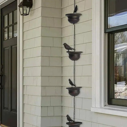 🔥 LAST DAY PROMOTION - 50%OFF 🔥Where Rain Meets Art – Decorative Rain Chain with Bird Bath Design