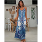 💜 LAST DAY PROMOTION - 50%OFF 💜 Women’s Retro Print V-Neck Sleeveless Maxi Dress