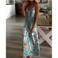 💜 LAST DAY PROMOTION - 50%OFF 💜 Women’s Retro Print V-Neck Sleeveless Maxi Dress