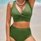 💃2025 New Type - 50% OFF 👙Textured Knot-Front High-Waisted Bikini Set