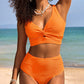 💃2025 New Type - 50% OFF 👙Textured Knot-Front High-Waisted Bikini Set