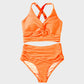 💃2025 New Type - 50% OFF 👙Textured Knot-Front High-Waisted Bikini Set