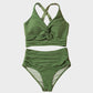 💃2025 New Type - 50% OFF 👙Textured Knot-Front High-Waisted Bikini Set