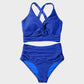 💃2025 New Type - 50% OFF 👙Textured Knot-Front High-Waisted Bikini Set