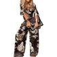 🔥🌊Summer Big Sale 50% OFF!!💃Daily needs!✅ Printed V-neck set | A set of solutions to wear, casual and fashionable, not tired of wearing every day