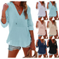 💜 LAST DAY PROMOTION - 50%OFF 💜 Women's Solid V-Neck Long Sleeve Hooded Top with Pocket