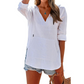 💜 LAST DAY PROMOTION - 50%OFF 💜 Women's Solid V-Neck Long Sleeve Hooded Top with Pocket