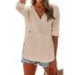 💜 LAST DAY PROMOTION - 50%OFF 💜 Women's Solid V-Neck Long Sleeve Hooded Top with Pocket