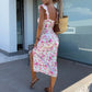 💜 LAST DAY PROMOTION - 50%OFF 💜 Women's Elegant Floral Print Side Slit Dress