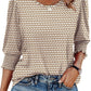 💜 LAST DAY PROMOTION - 50%OFF 💜Women Dressy Casual 3/4 Length Sleeve Blouses with Smocked Cuffs