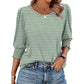 💜 LAST DAY PROMOTION - 50%OFF 💜Women Dressy Casual 3/4 Length Sleeve Blouses with Smocked Cuffs