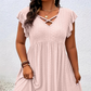 💜 LAST DAY PROMOTION - 50%OFF 💜Women's V-Neck Ruffle Trim Dress