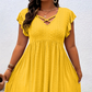 💜 LAST DAY PROMOTION - 50%OFF 💜Women's V-Neck Ruffle Trim Dress