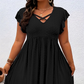 💜 LAST DAY PROMOTION - 50%OFF 💜Women's V-Neck Ruffle Trim Dress