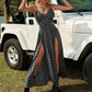 💜 LAST DAY PROMOTION - 50%OFF 💜 Women’s Trendy Print Spaghetti Strap Maxi Dress with Side Slit