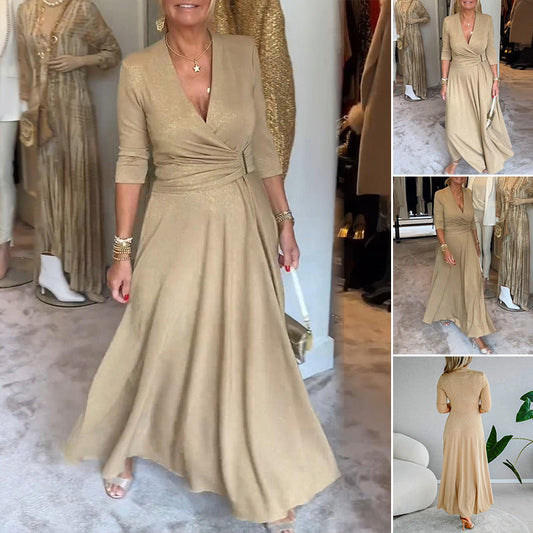 💜 LAST DAY PROMOTION - 50%OFF 💜 Women's Deep V-Neck Wrap Maxi Dress